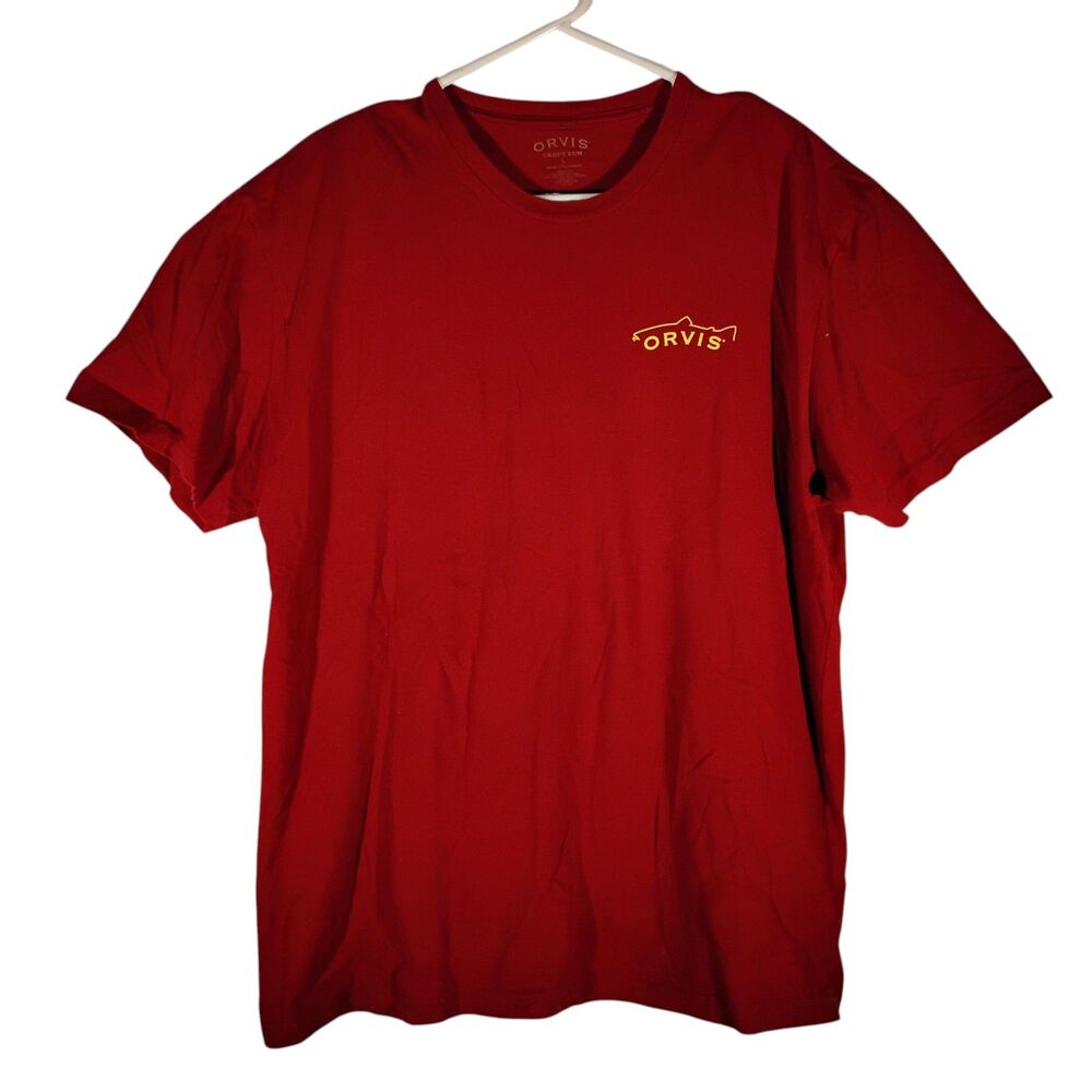 Orvis Trout Bum tshirt mens L Large red fishing graphic tee short sleeve - Picture 2 of 7